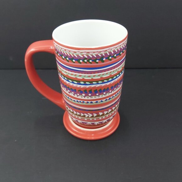Davids Tea Cup Nordic Mug with Lid Cozy Sweater Design Coral Pink Base Colour - Picture 10 of 12